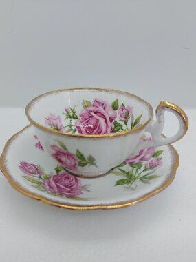 Vintage Tea Cup And Saucer Orleans Rose Royal Standard England